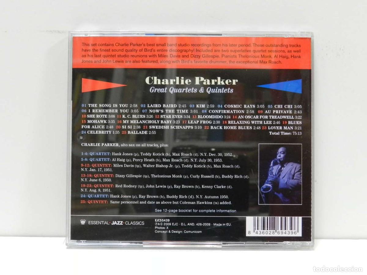 CDs de m&uacute;sica: DISCO CD. Charlie Parker &ndash; Great Quartets & Quintets. COMPACT DISC. - Foto 2