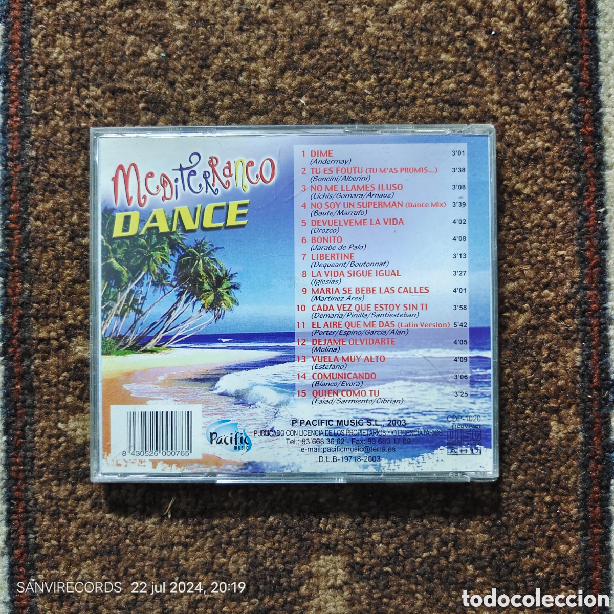 CDs de m&uacute;sica: CD, MEDITERR&Aacute;NEO DANCE: DIME - COMUNICANDO - BONITO... - Foto 2