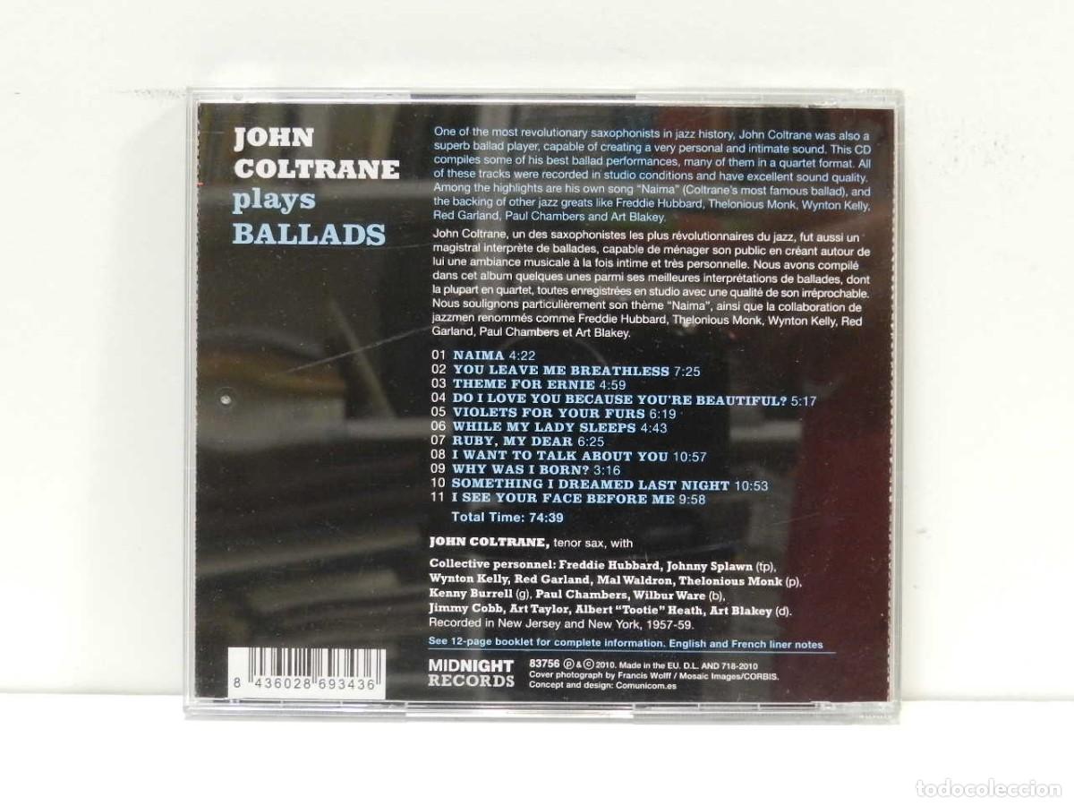 CDs de m&uacute;sica: DISCO CD. John Coltrane &ndash; Plays Ballads. COMPACT DISC. - Foto 2