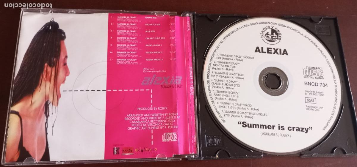 CDs de m&uacute;sica: ALEXIA - CD MAXI SINGLE - SUMMER IS CRAZY - 7 VERSIONES - 1996 - Foto 2