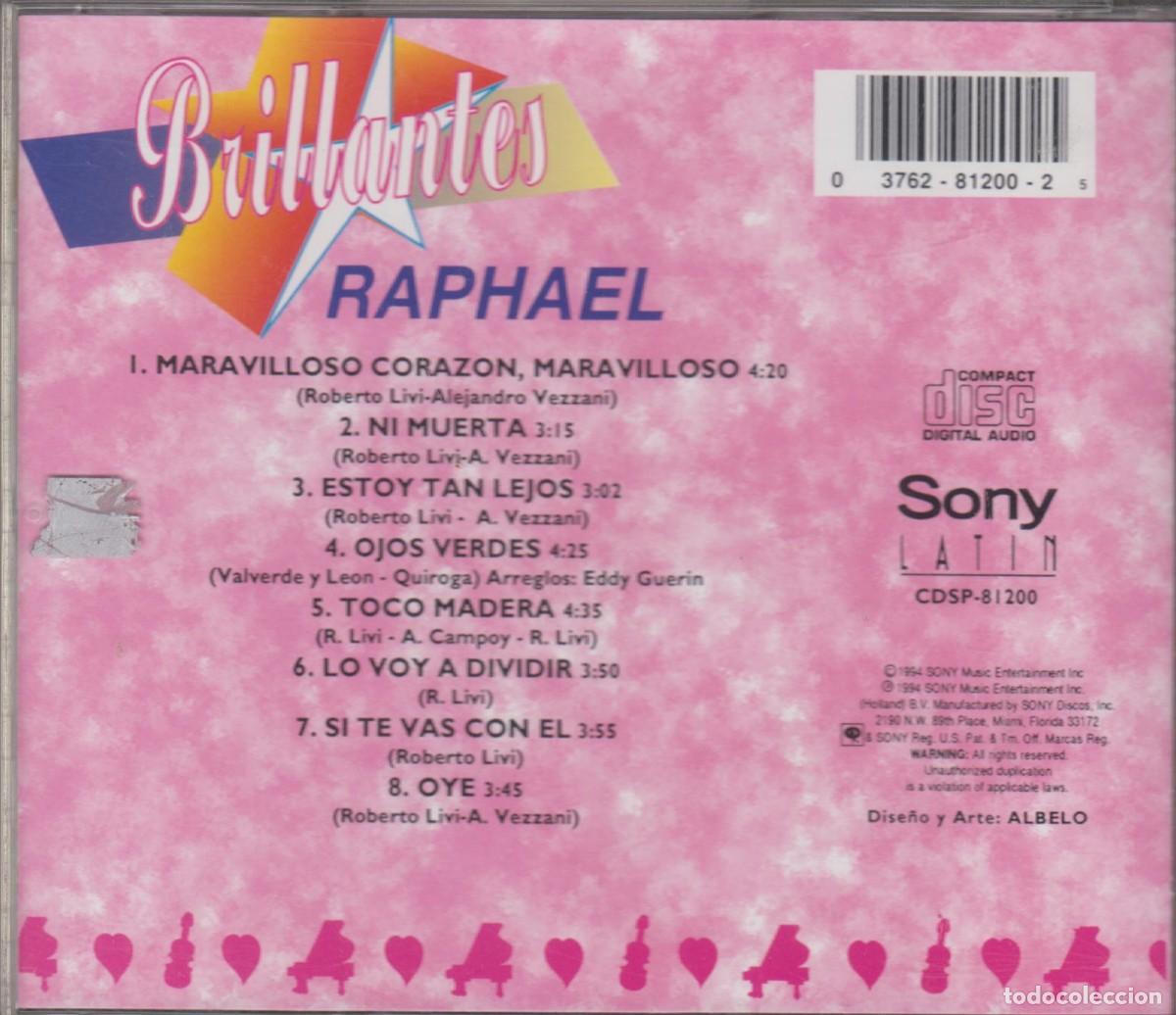 CDs de m&uacute;sica: Raphael cd Brillantes 1994 Sony Latin - Foto 2