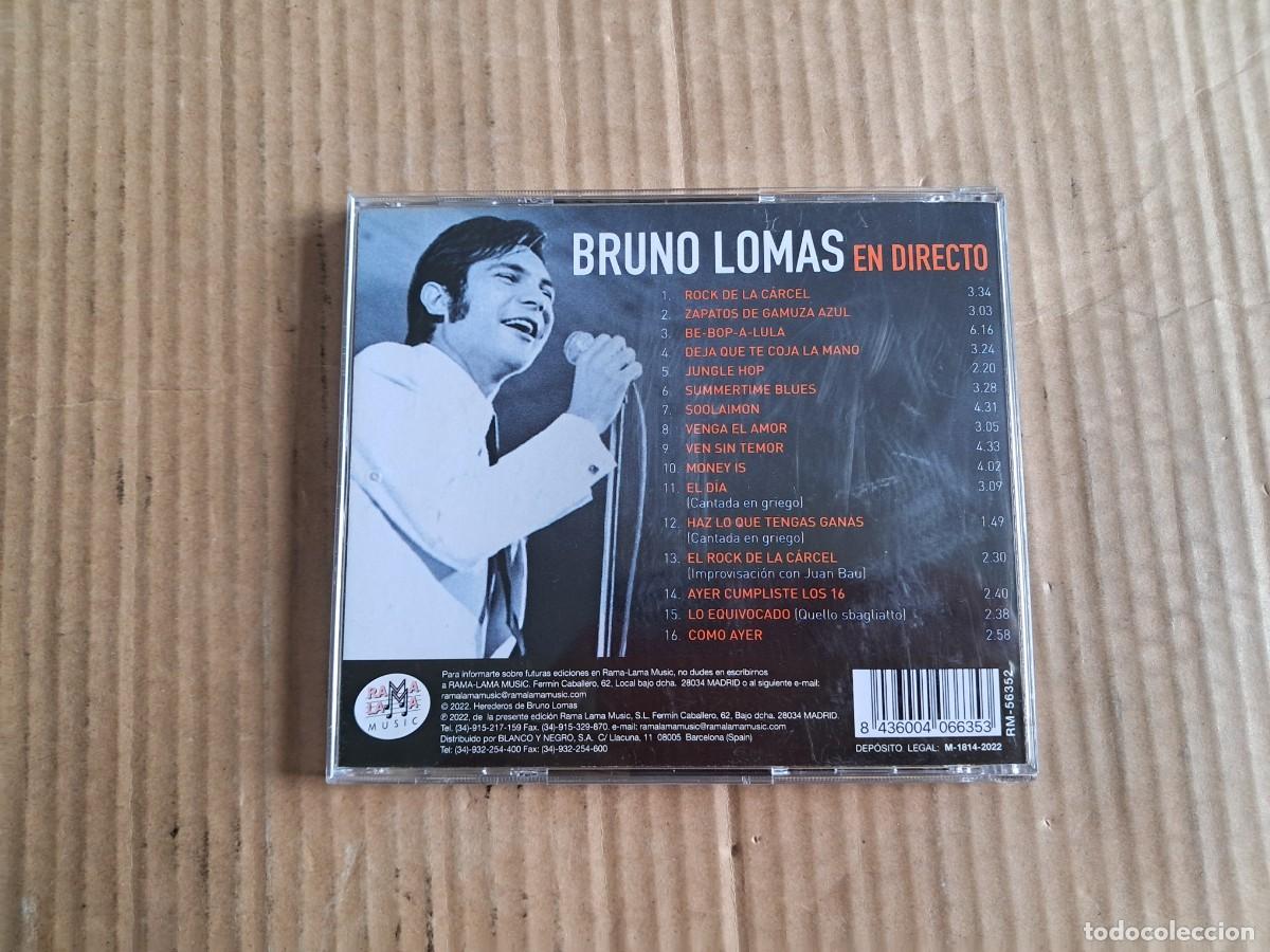 CDs de m&uacute;sica: BRUNO LOMAS - EN DIRECTO CD 2022 - Foto 3