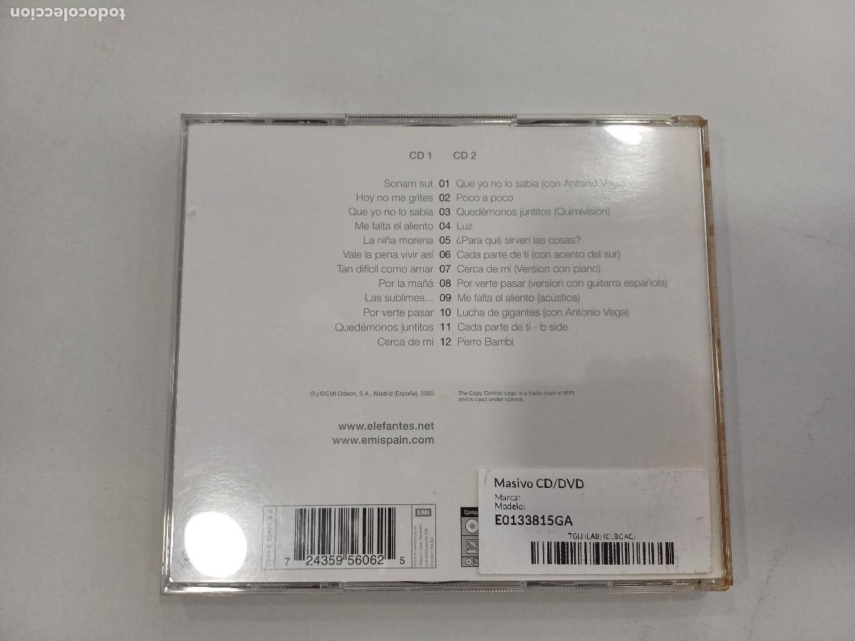 CDs de m&uacute;sica: ELEFANTES/LA FORMA DE MOVER TUS MANOS/CD DOBLE. - Foto 4