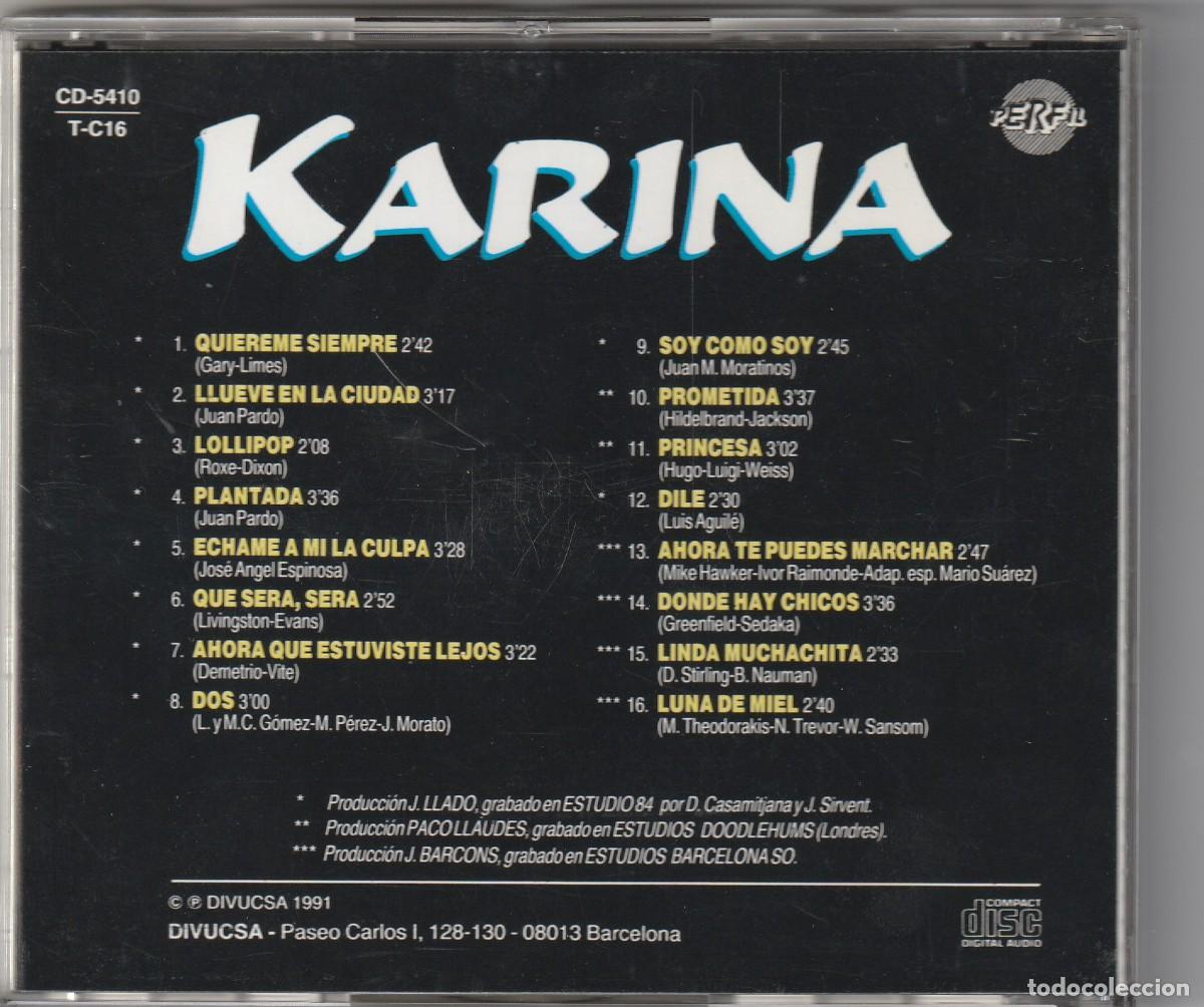 CDs de m&uacute;sica: KARINA - SOY COMO SOY (CD PERFIL 1991) - Foto 2