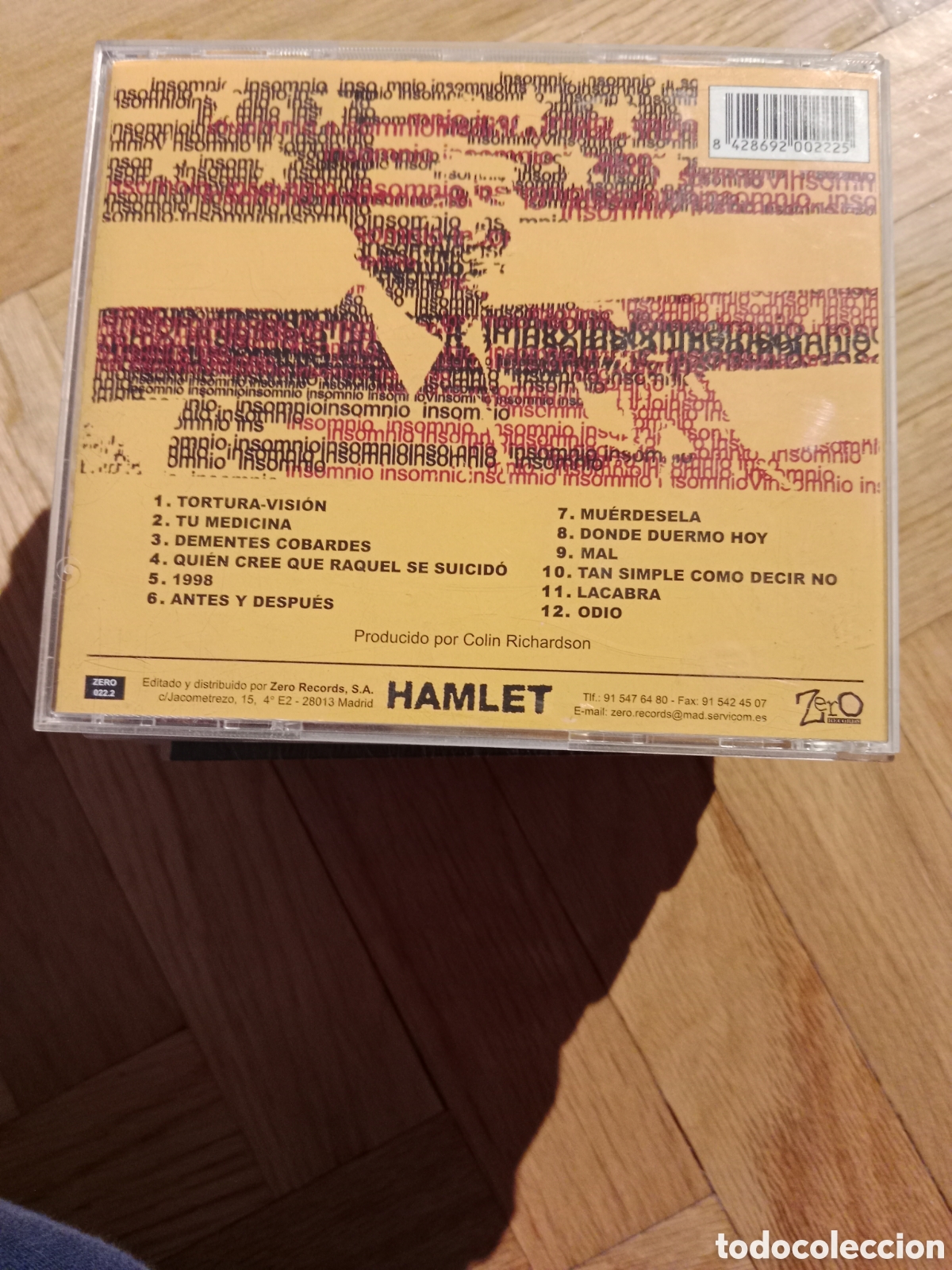 CDs de m&uacute;sica: Hamlet - Insomnio (1998) - Foto 2