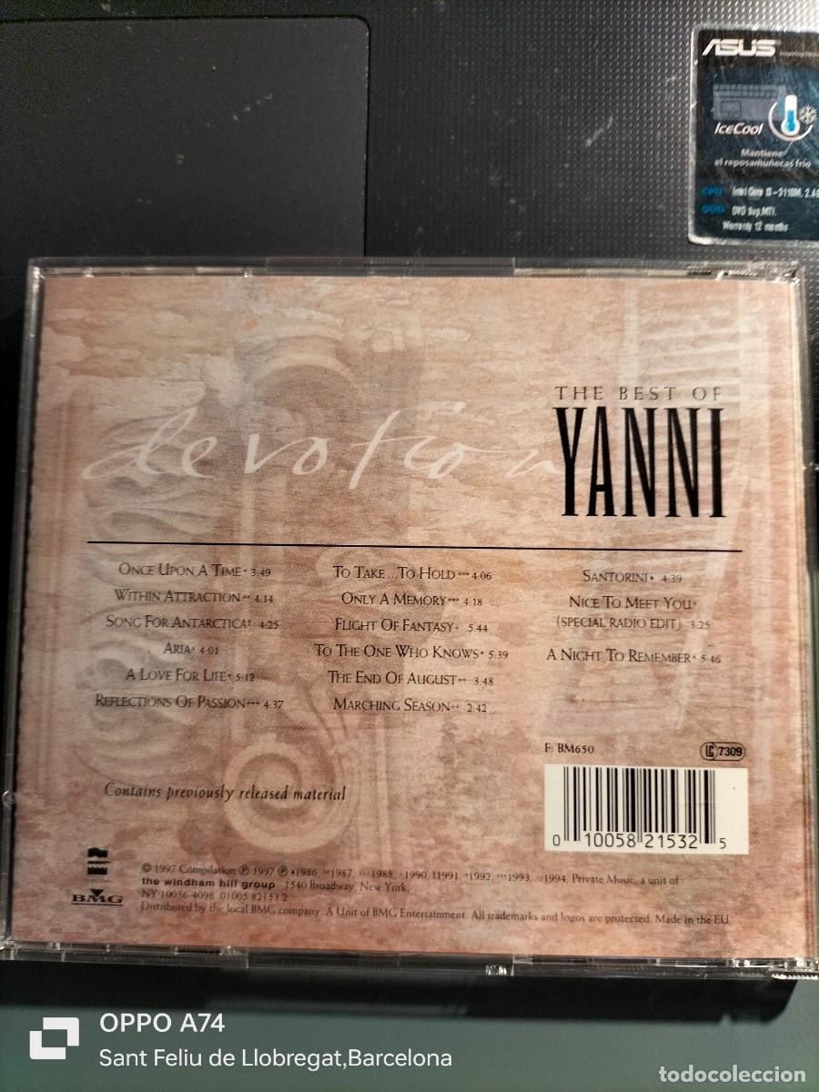 CDs de m&uacute;sica: RAR CD. YANNI. DEVOTION. THE BEST. STICKER - Foto 2