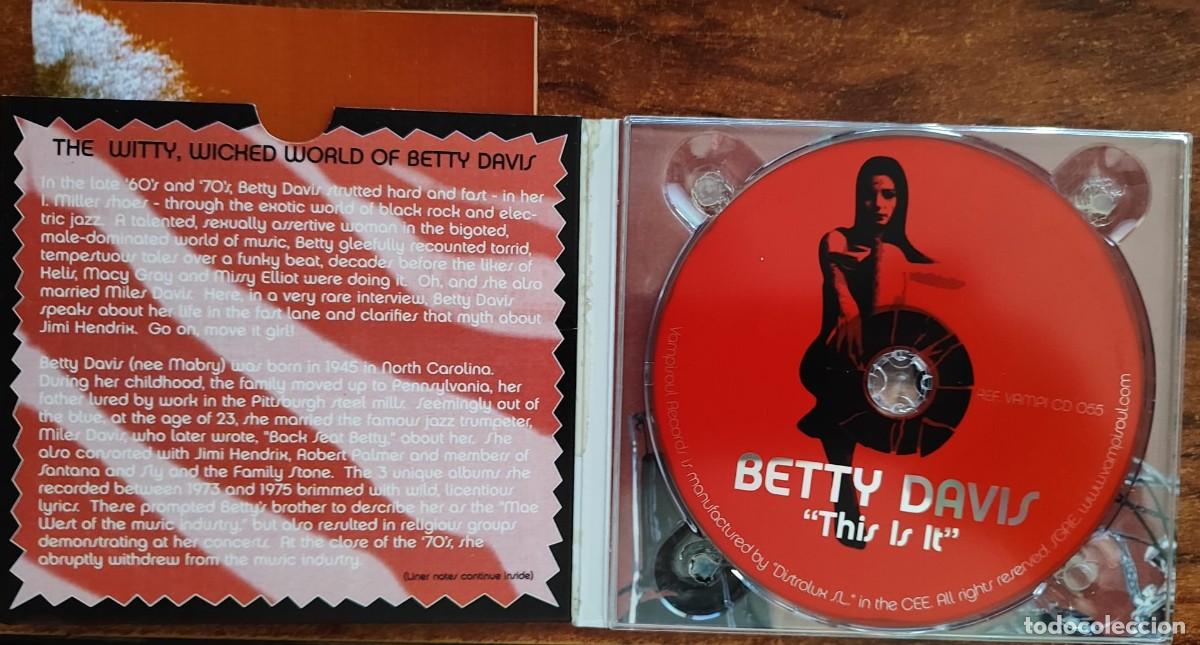 CDs de m&uacute;sica: BETTY DAVIS - This is it! - CD DIGIPACK - Foto 4