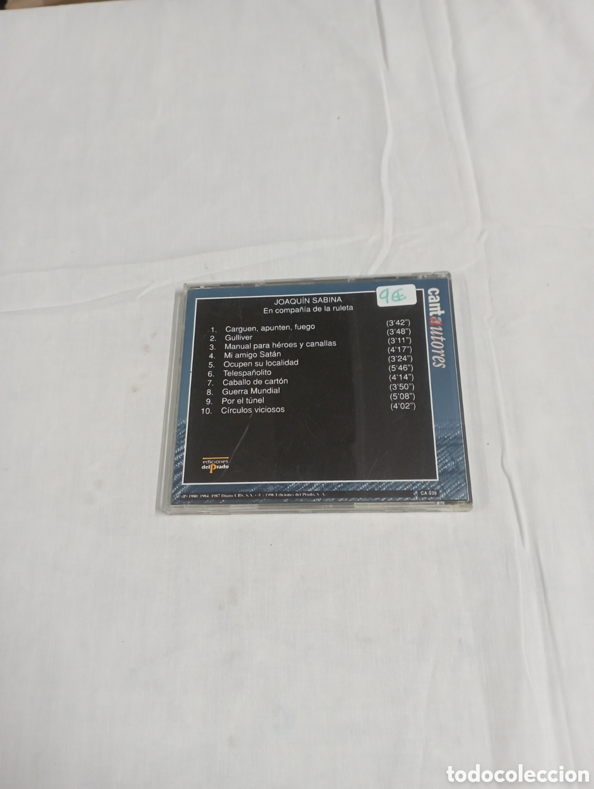 CDs de m&uacute;sica: Joaquin Sabina en compa&ntilde;&iacute;a de la ruleta - Foto 2