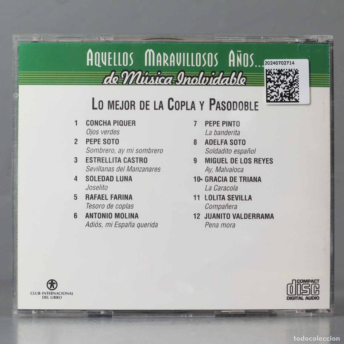 CDs de m&uacute;sica: CD. Lo MEJOR DE LA COPLA Y PASODOBLE - Foto 2
