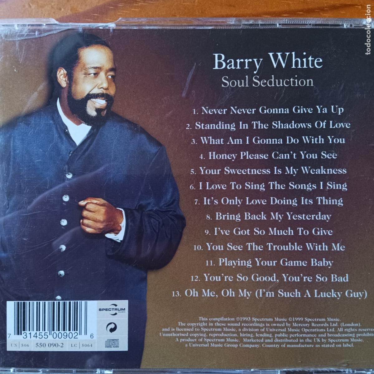 CDs de m&uacute;sica: BARRY WHITE - SOUL SEDUCTION - CD - Foto 2