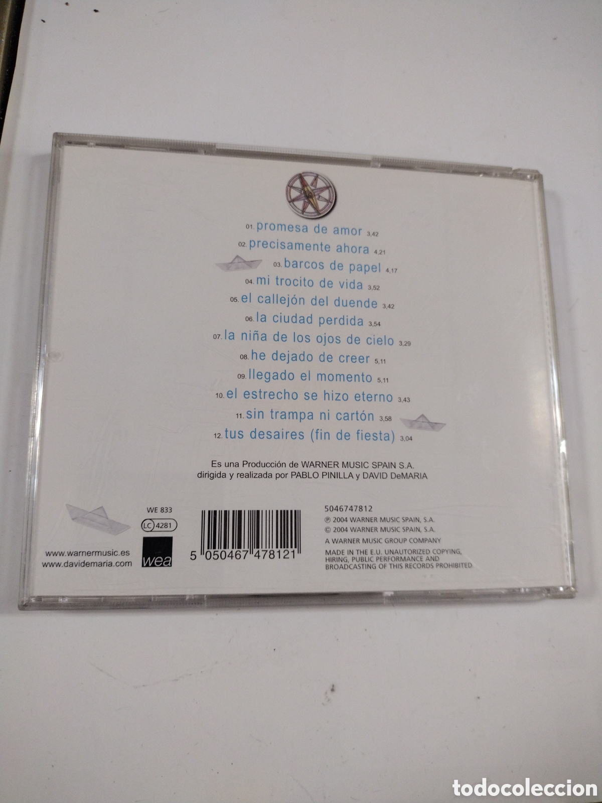 CDs de m&uacute;sica: DAVID DE MARIA - BARCOS DE PAPEL. CD - Foto 2