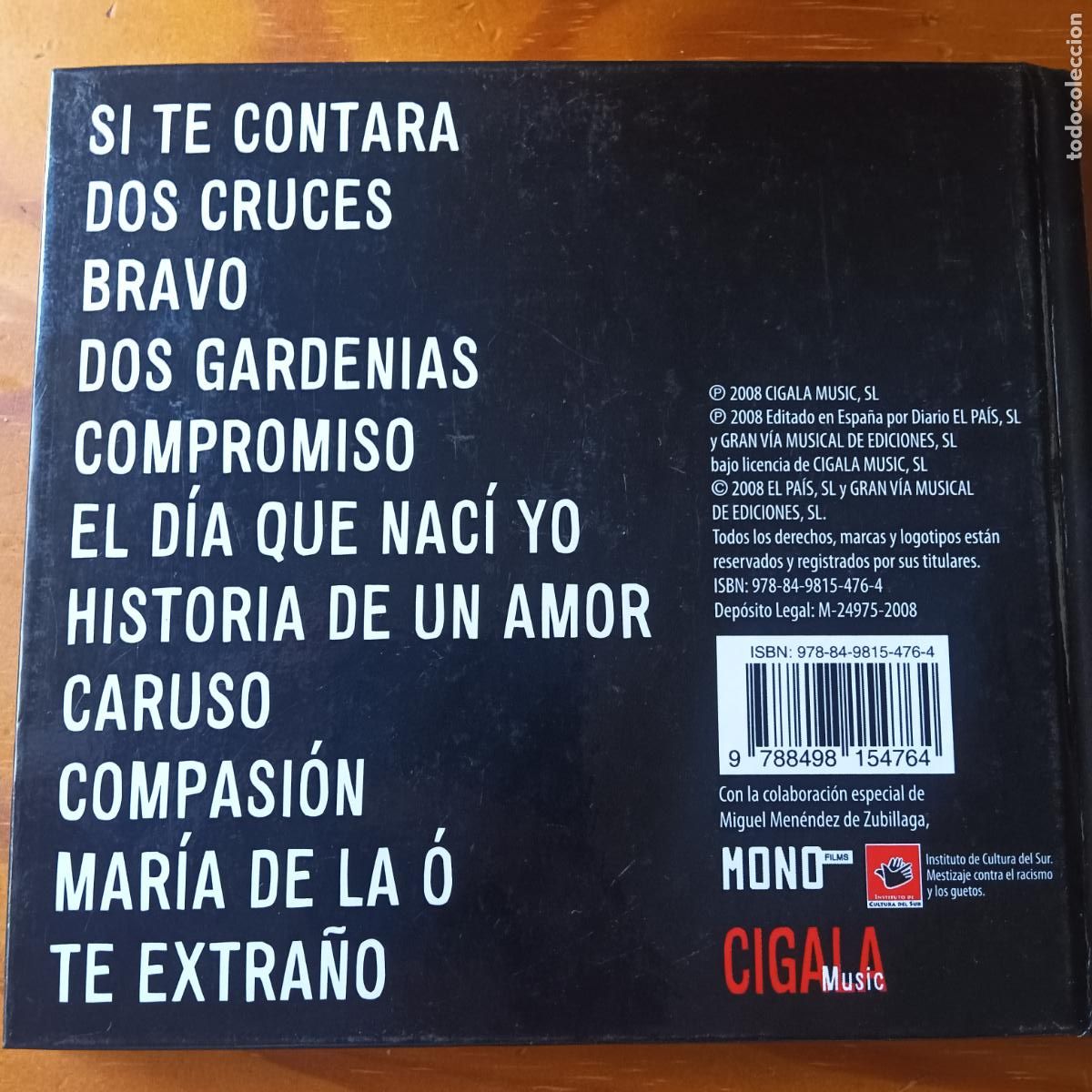 CDs de m&uacute;sica: DIEGO EL CIGALA CD + LIBRO. DOS LAGRIMAS - Foto 2