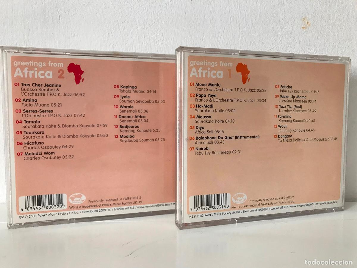 CDs de m&uacute;sica: Greetings from &Aacute;frica 1 y 2. - Foto 2