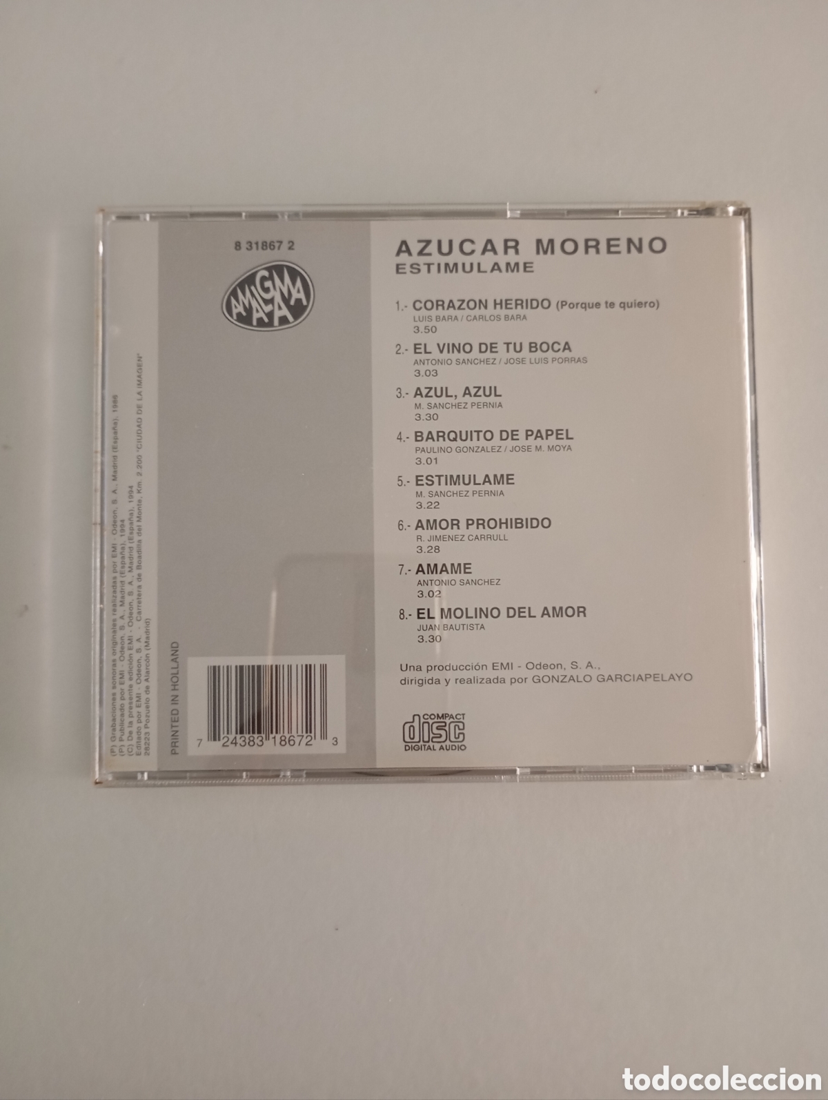 CDs de m&uacute;sica: CD Az&uacute;car Moreno Estim&uacute;lame. Amalgama 1994 - Foto 2