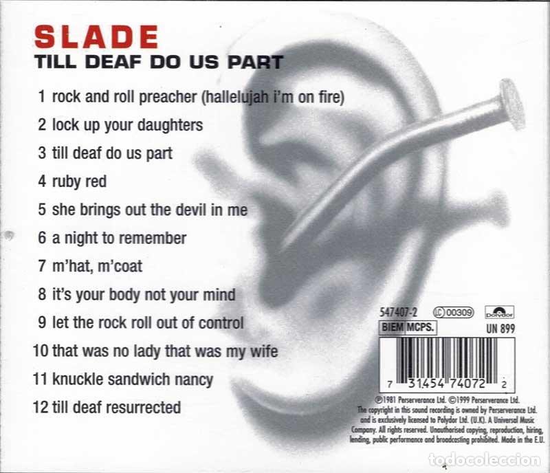 CDs de m&uacute;sica: Slade - Till Deaf Do Us Part. CD - Foto 2