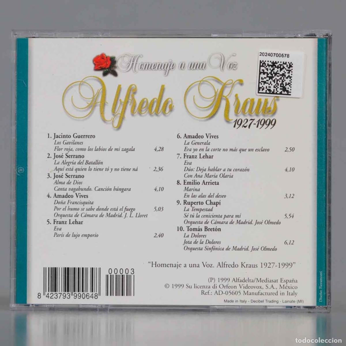 CDs de m&uacute;sica: CD. HOMENAJE A KRAUS. ZARZUELA - Foto 2