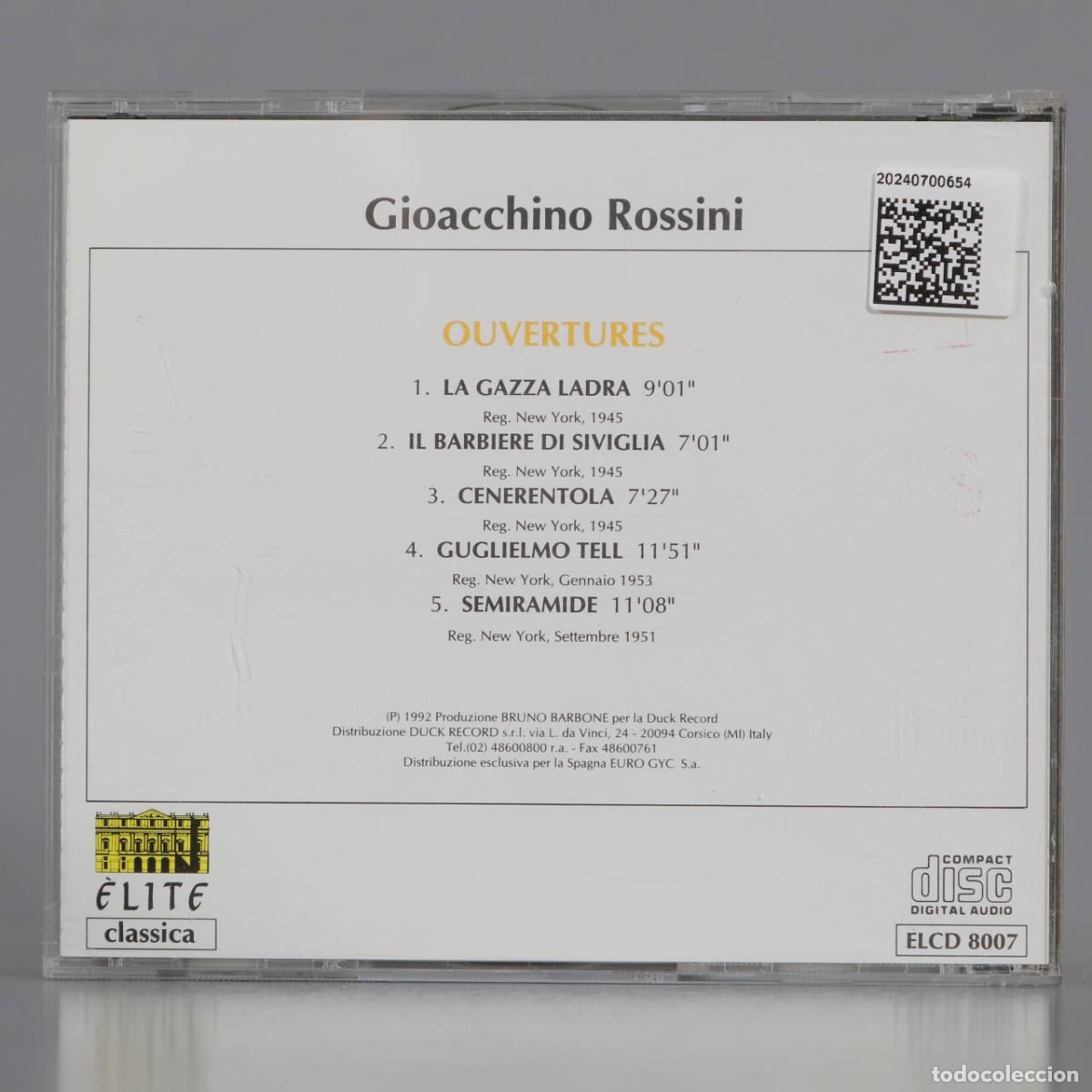 CDs de m&uacute;sica: CD. Gioacchino Rossini . ouvertures. toscanini - Foto 2