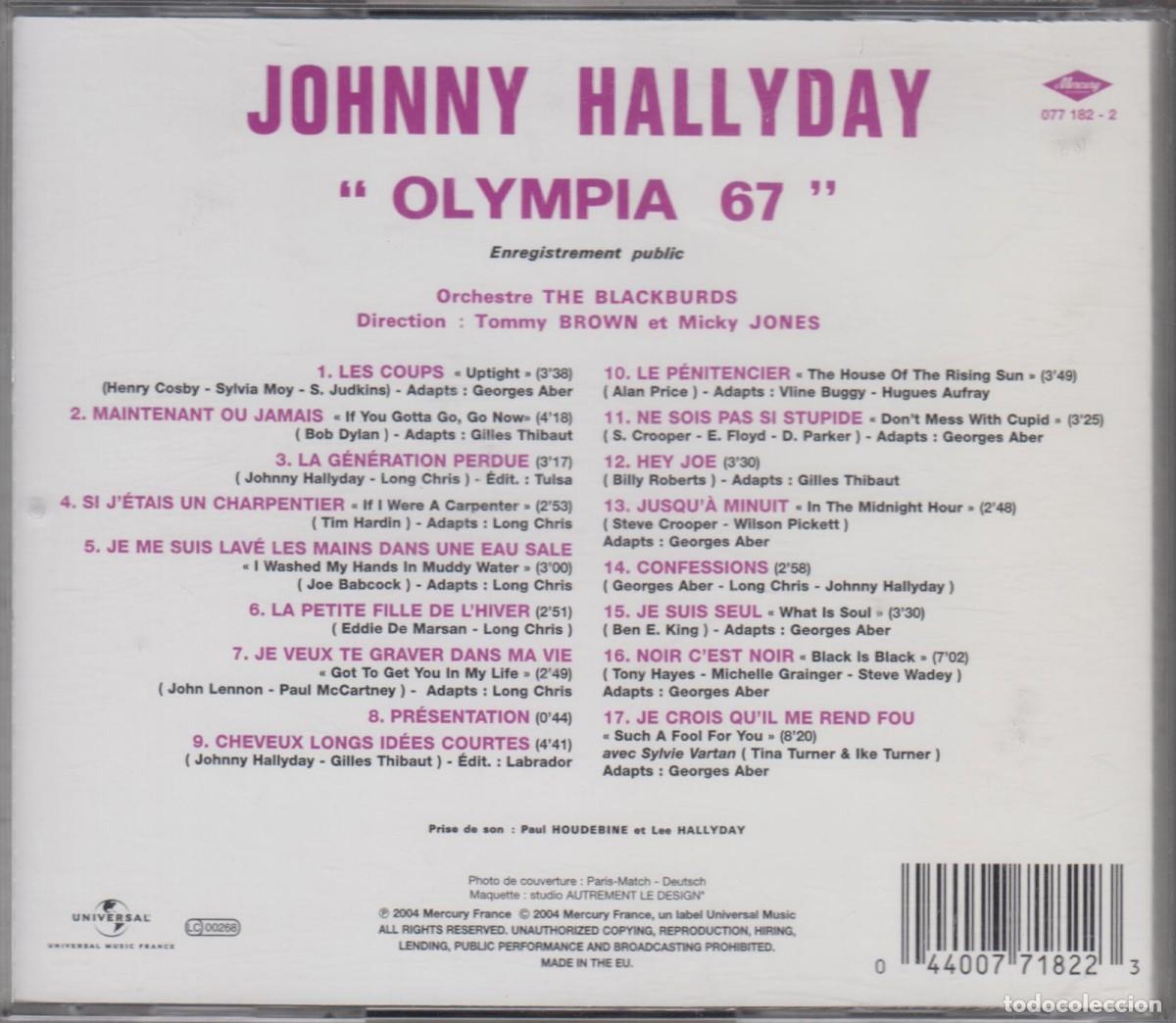 CDs de m&uacute;sica: Johnny Hallyday cd Olympia 67 2004 - Foto 2