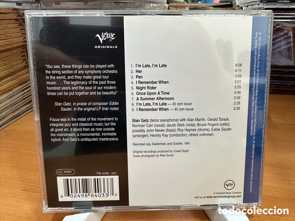 CDs de m&uacute;sica: Stan Getz - Focus (CD) - Foto 2