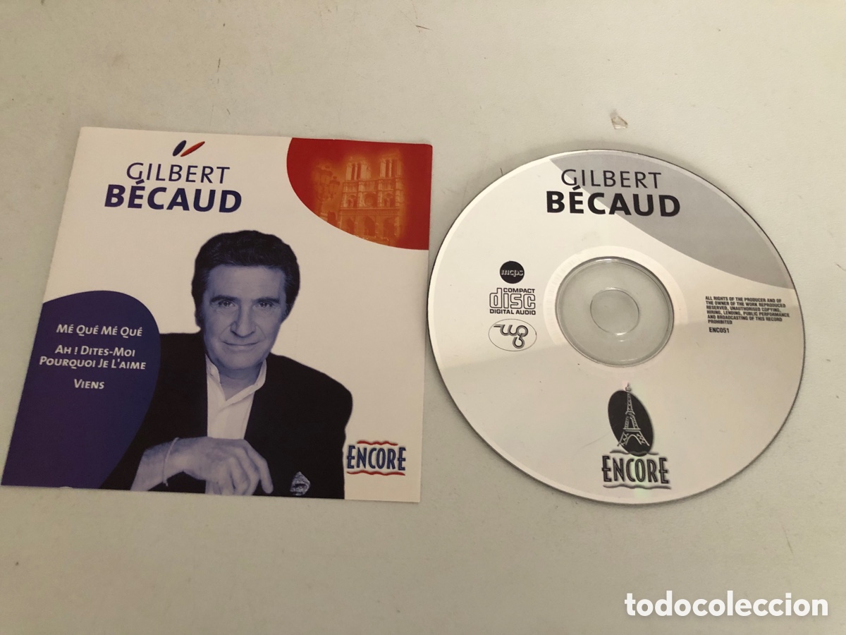 CDs de m&uacute;sica: Gilbert Becaud -Encore- Solo Cd y Caratula - Foto 1