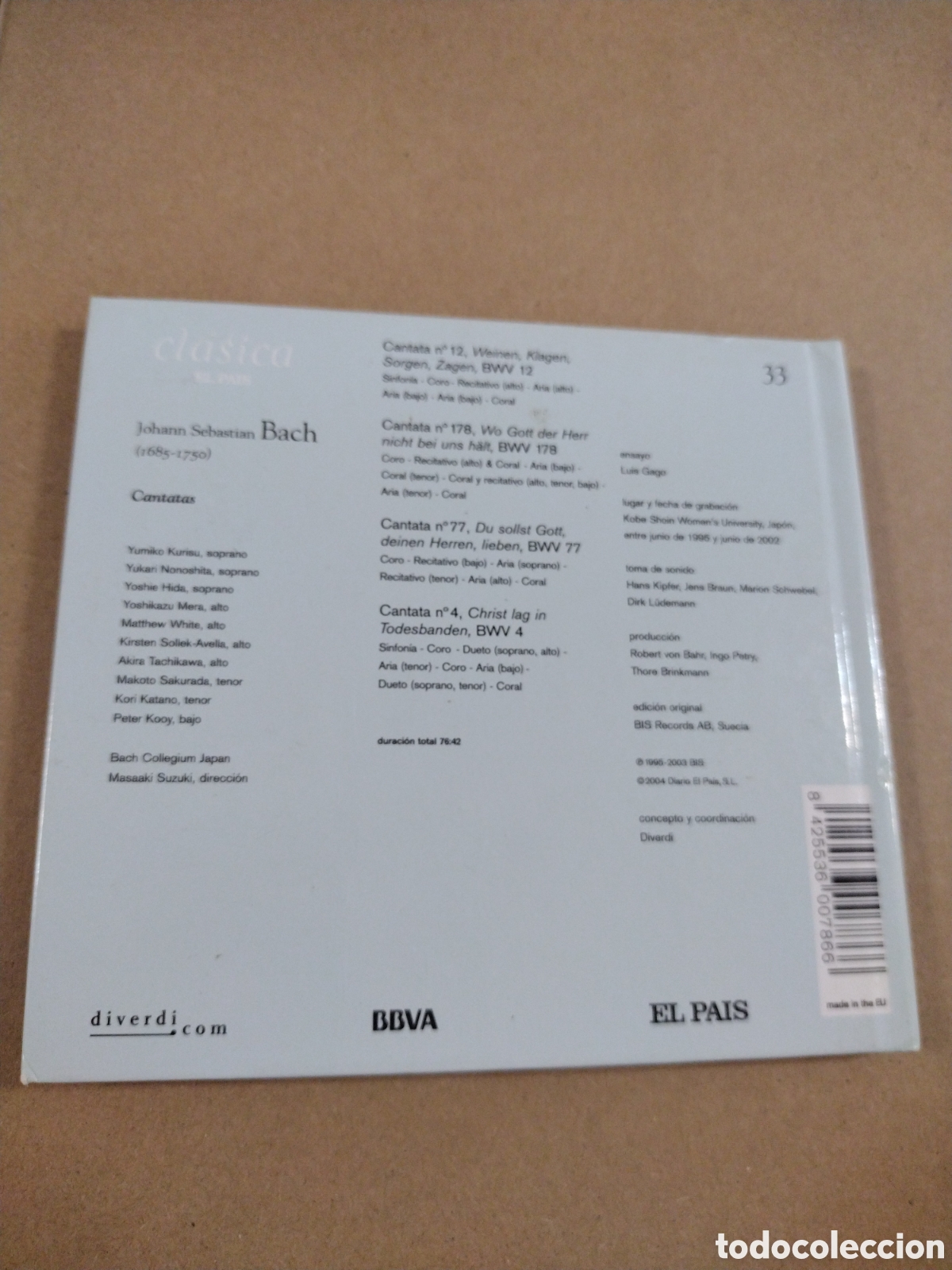 CDs de m&uacute;sica: BACH. CANTATAS. CD CART&Oacute;N - Foto 2