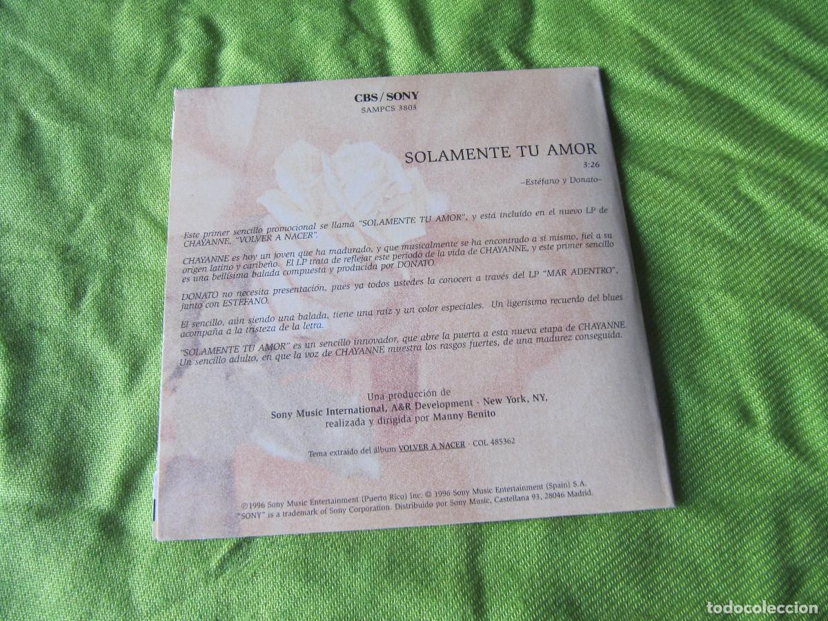 CDs de m&uacute;sica: CHAYANNE-SOLAMENTE TU AMOR CD SINGLE - Foto 2