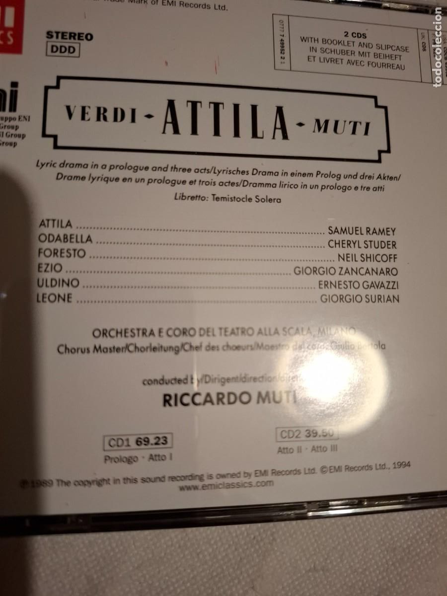 CDs de m&uacute;sica: GIUSEPPE VERDI: ATTILA (EMI-2CD) - Foto 2