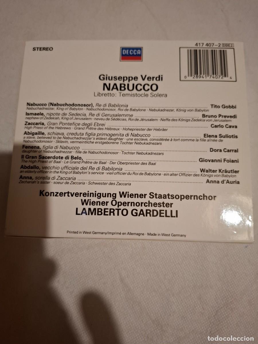 CDs de m&uacute;sica: GIUSEPPE VERDI: NABUCCO (DECCA-2CD) - Foto 2