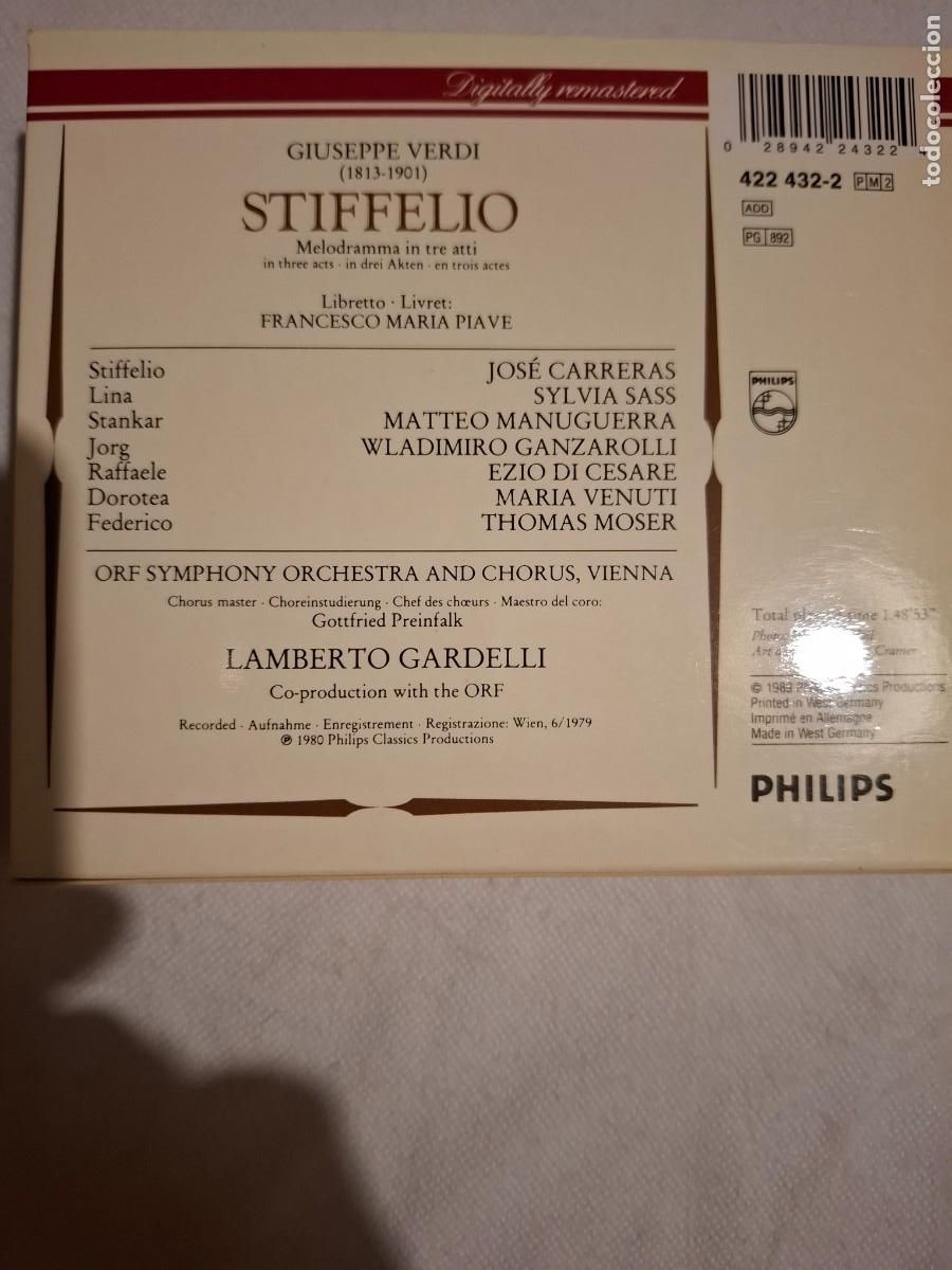 CDs de m&uacute;sica: GIUSEPPE VERDI: STIFFELIO (PHILIPS-2 CD) - Foto 2