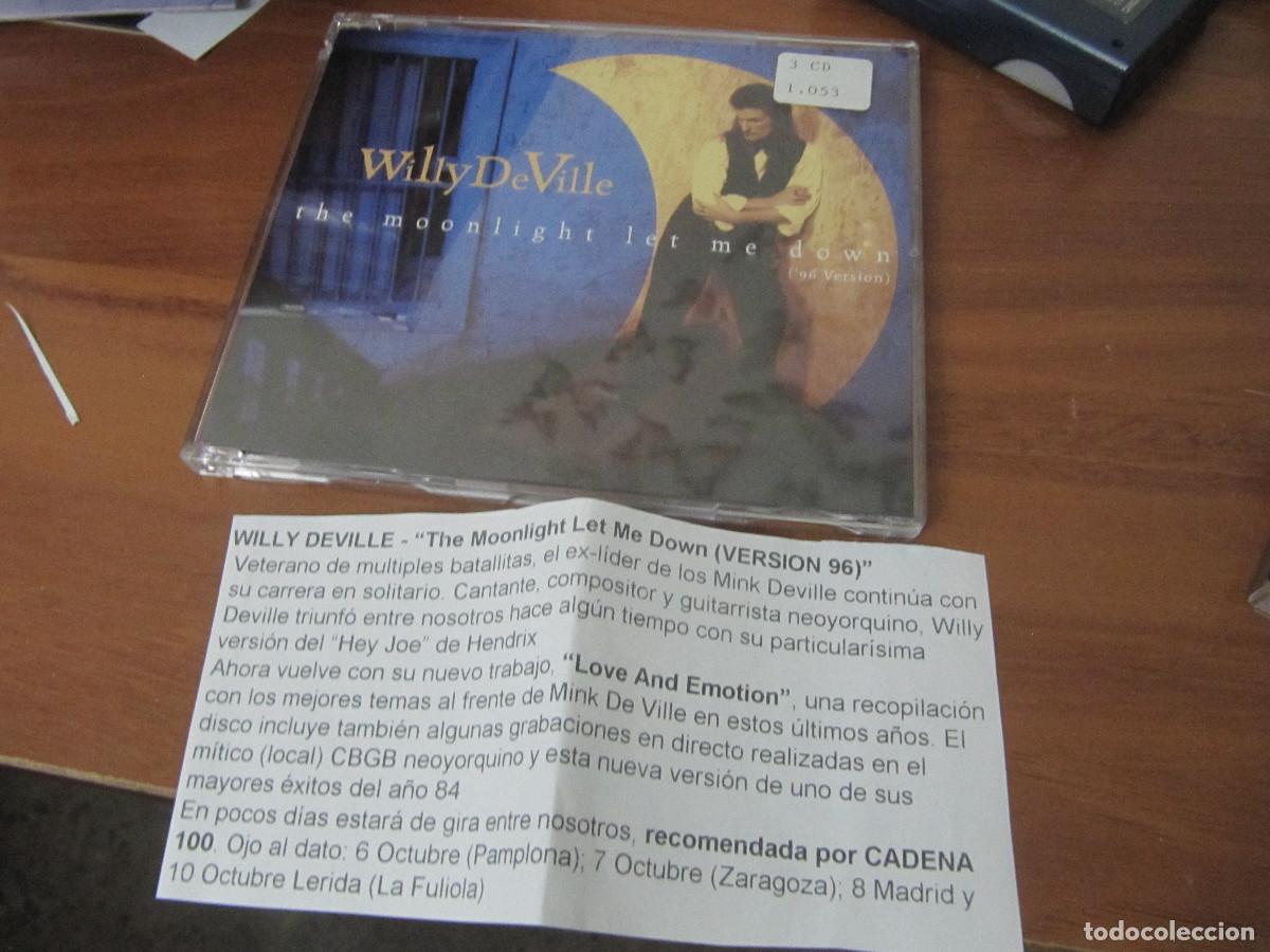 CDs de m&uacute;sica: WILLY DEVILLE - THE MOONLIGHT LET ME DOWN 96 VERSION CD SINGLE CADENA 100 - Foto 1