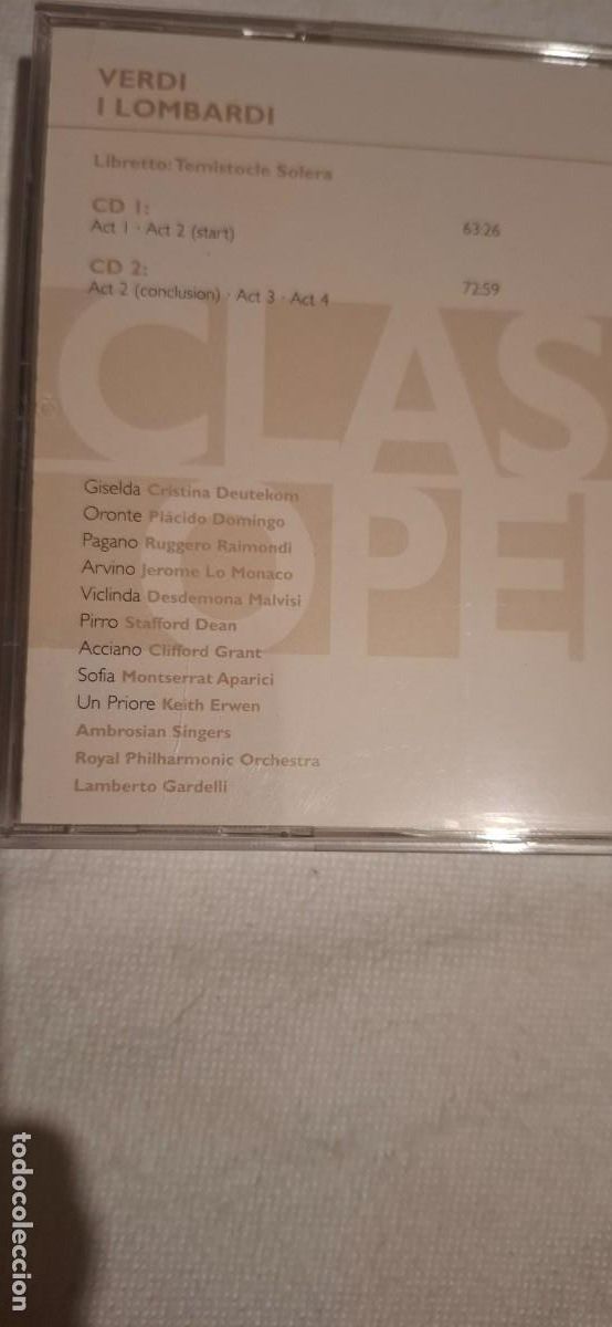 CDs de m&uacute;sica: GIUSEPPE VERDI: I LOMBARDI (PHILIPS-2 CD) - Foto 2