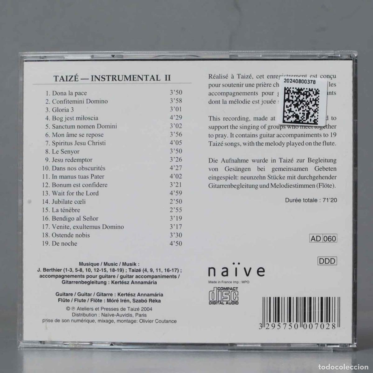 CDs de m&uacute;sica: CD. Taiz&eacute;, Jacques Berthier &ndash; Instrumental 2 - Foto 2