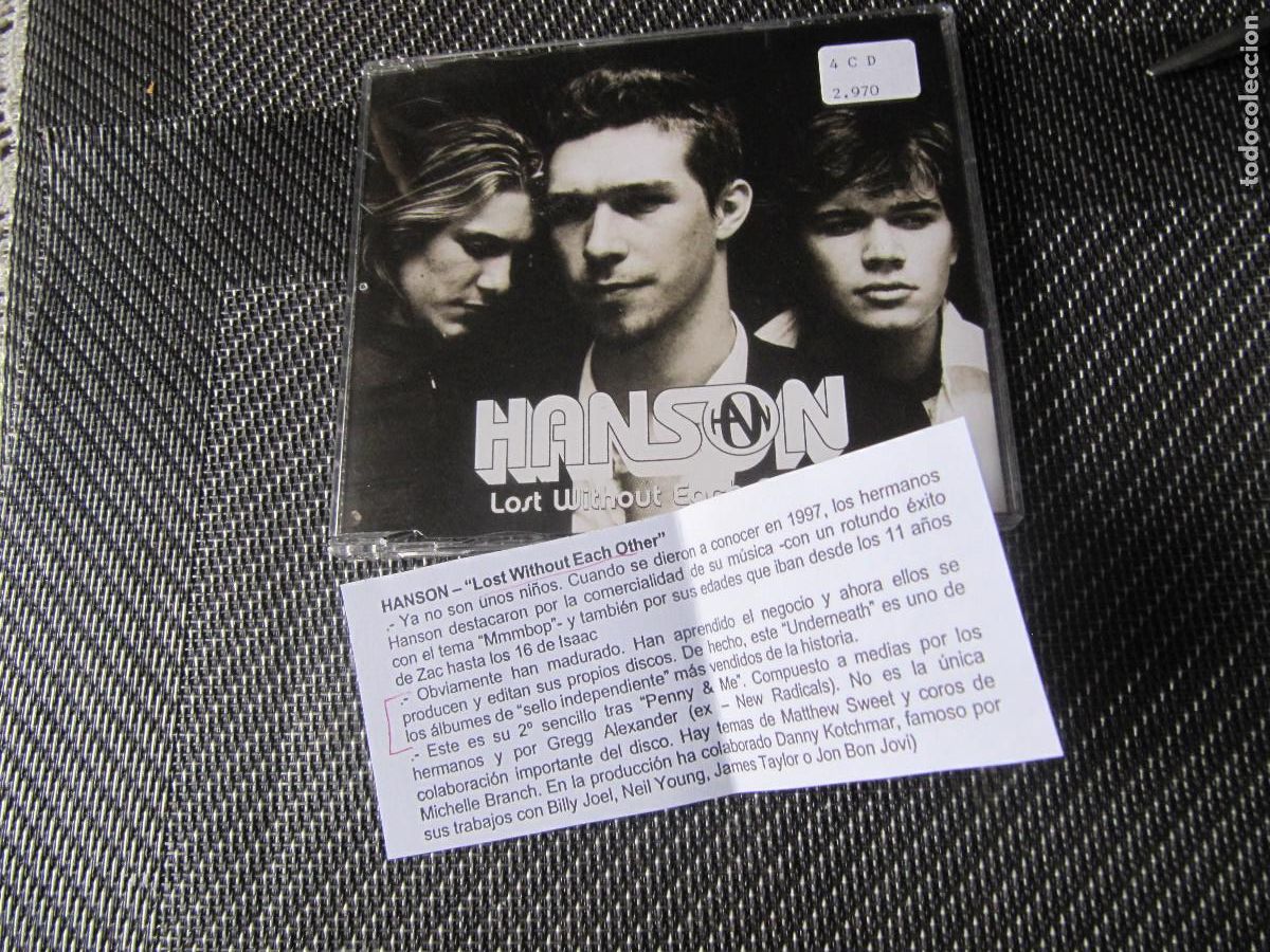 CDs de m&uacute;sica: Lost Without Each Other: Hanson CD SINGLE CADENA 100 - Foto 1