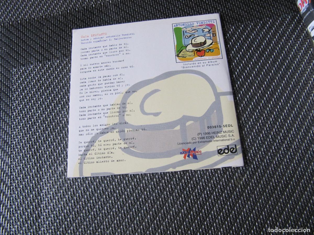 CDs de m&uacute;sica: ANTONELLO VENDITTI CADA INSTANTE cd-single - Foto 2