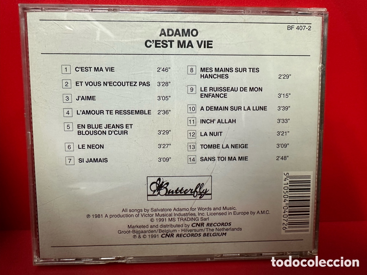 CDs de m&uacute;sica: Adamo - CEst Ma Vie (CD, Album) - Foto 2
