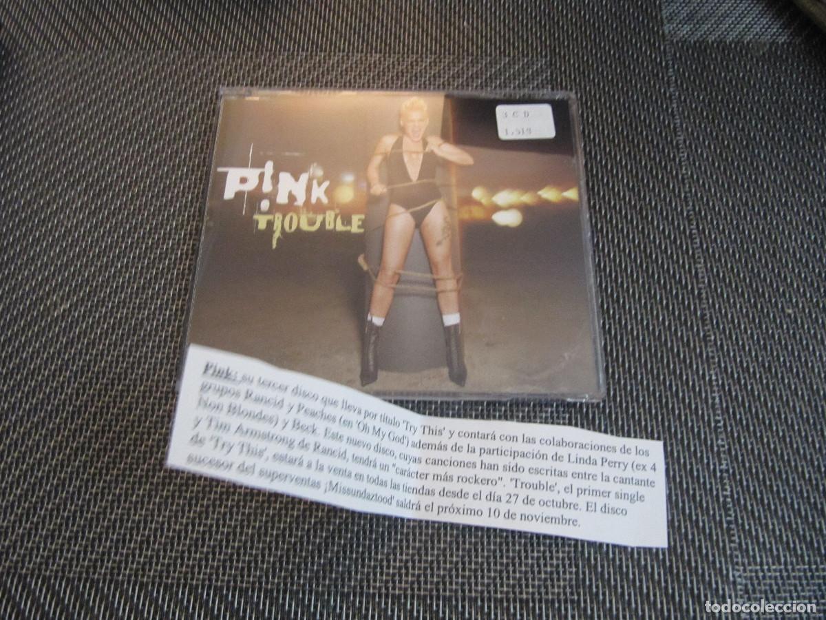 CDs de m&uacute;sica: PINK - TROUBLE CD SINGLE CADENA 100 - Foto 1