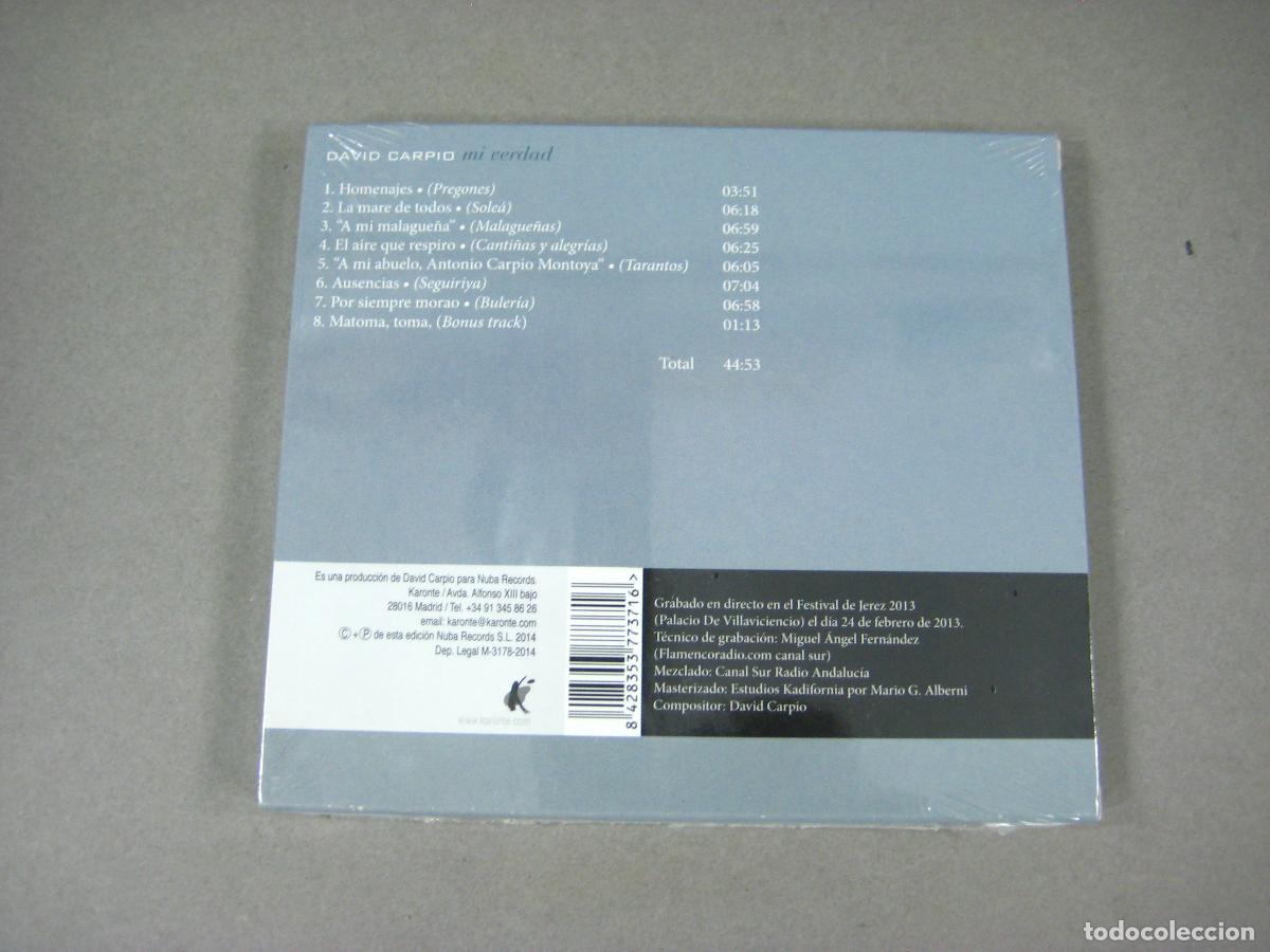 CDs de m&uacute;sica: CD DE DAVID CARPIO. MI VERDAD. PRECINTADO A ESTRENAR - Foto 2