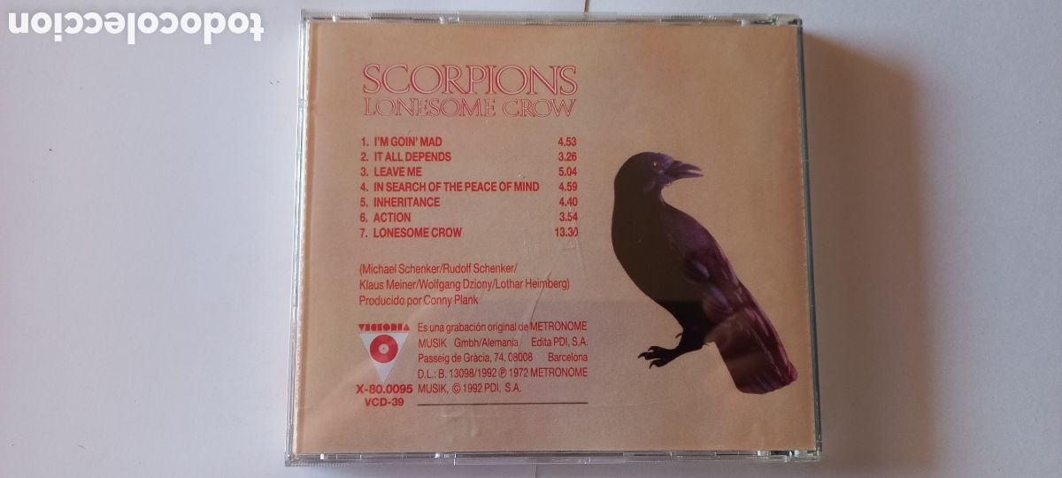 CDs de m&uacute;sica: Scorpions CD Lonesome Crow como nuevo - Foto 2