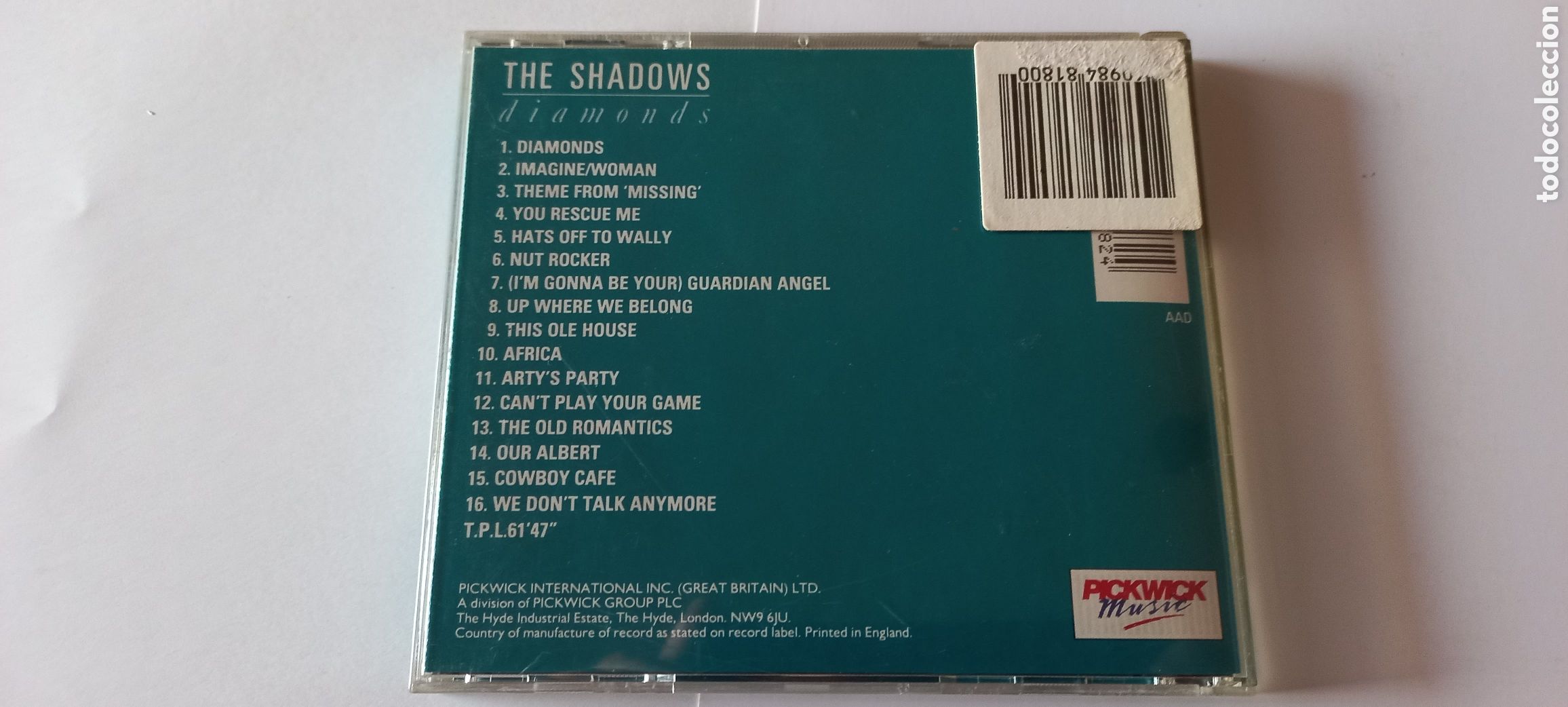 CDs de m&uacute;sica: The Shadows CD Diamonds 16 tracks como nuevo - Foto 2