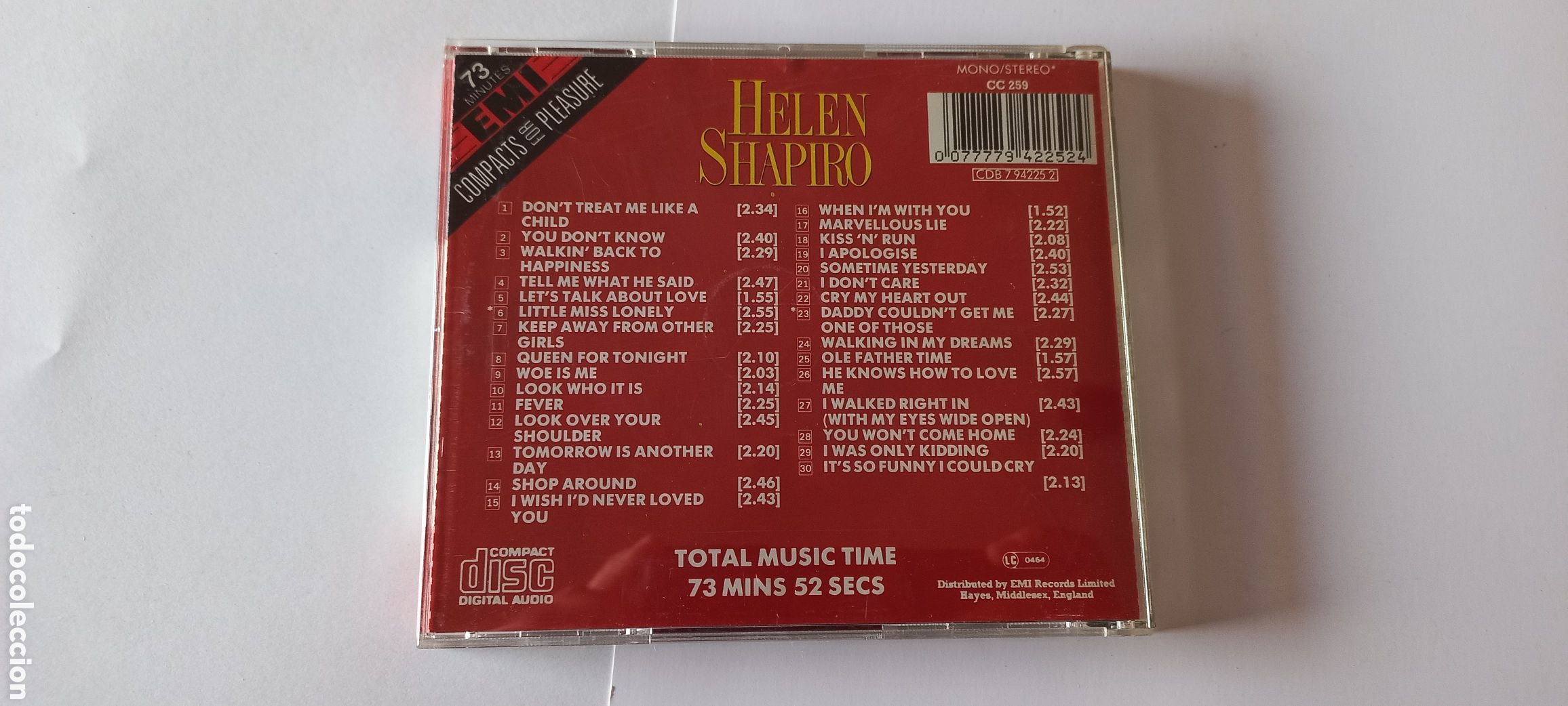 CDs de m&uacute;sica: Helen Shapiro CD 30 tracks cd como nuevo - Foto 2