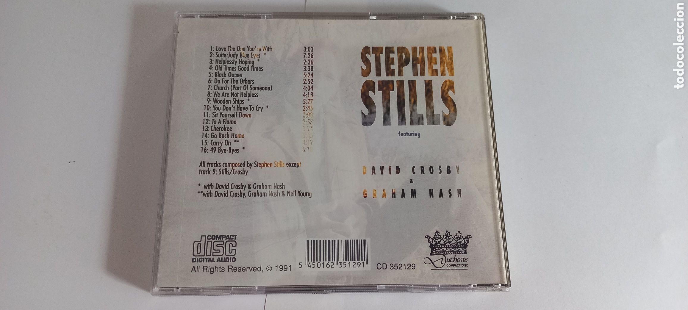 CDs de m&uacute;sica: Stephen Stills CD featuring David Crosby y Graham Nash cd como nuevo - Foto 2