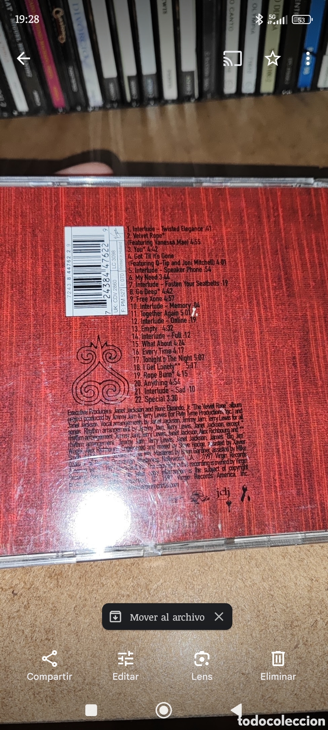 CDs de m&uacute;sica: CD Janet Jackson Velvet Rope - Foto 2