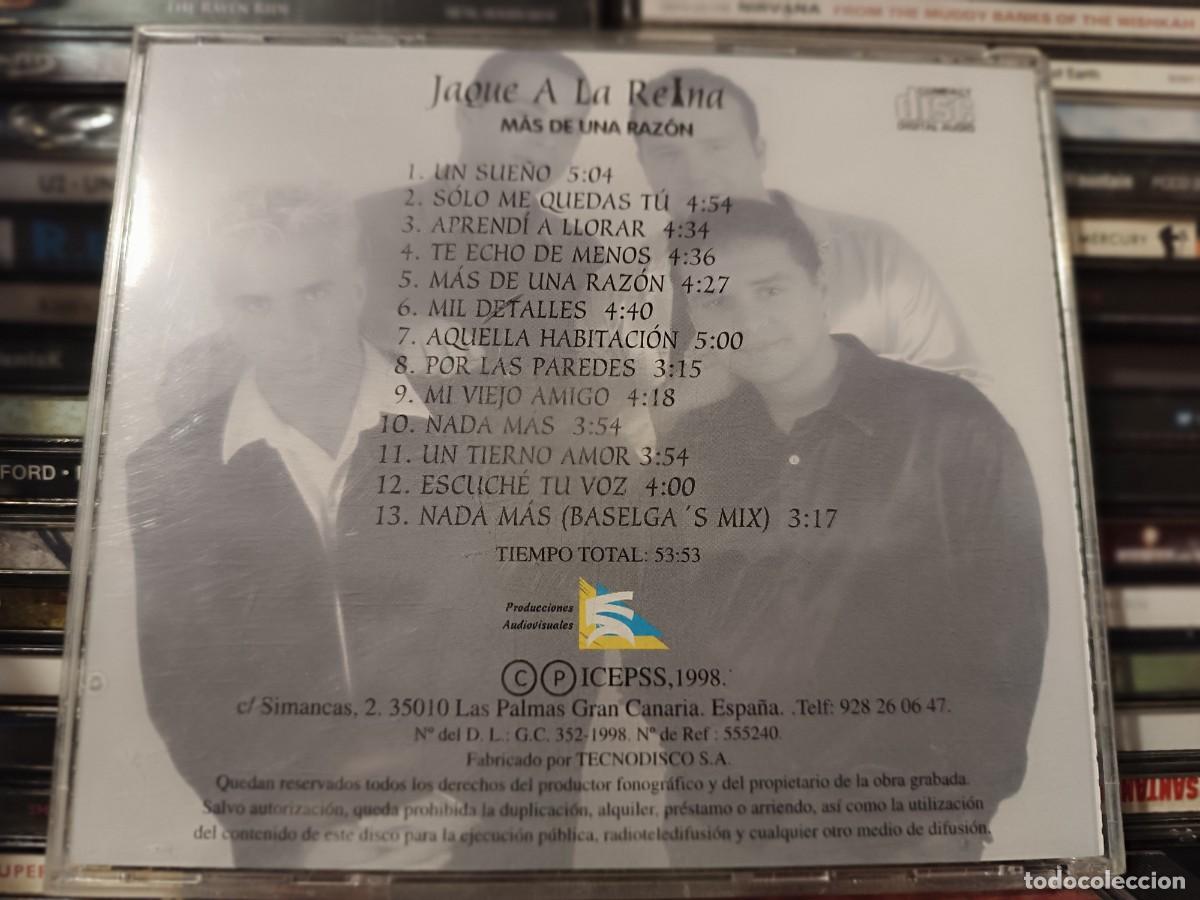 CDs de m&uacute;sica: Jaque A La Reina &lrm;&ndash; M&aacute;s De Una Raz&oacute;n - cd - Foto 2