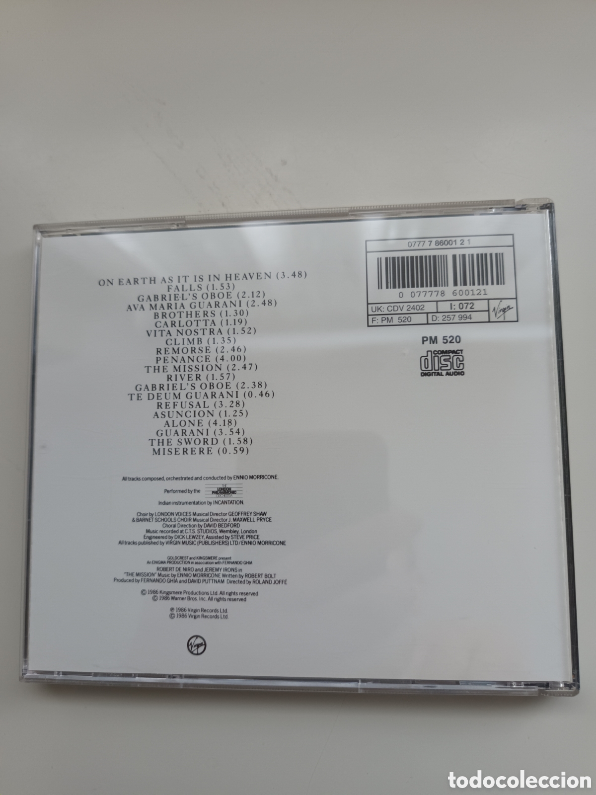 CDs de m&uacute;sica: Ennio Morricone. &rdquo;The mission&rdquo;. - Foto 2