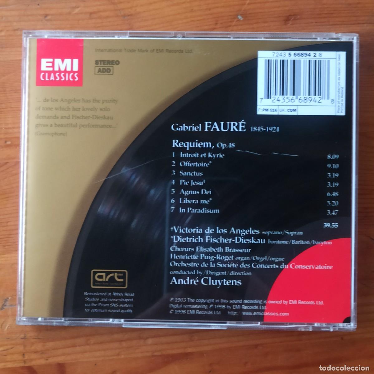 CDs de m&uacute;sica: CD Faur&eacute; - Requiem - Andr&eacute; Cluytens - Foto 2