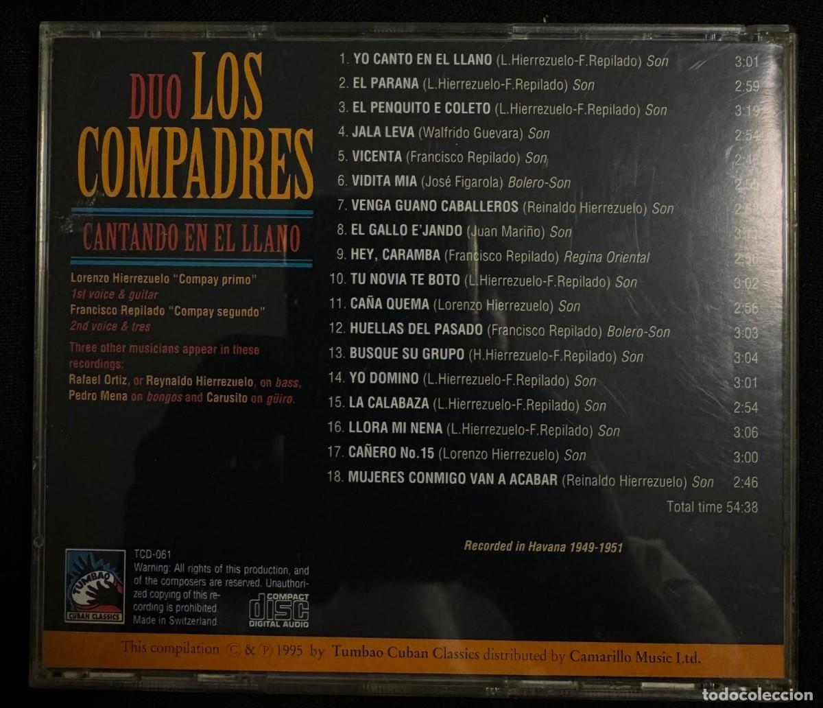 CDs de m&uacute;sica: Duo Los Compadres &rdquo;Cantando en el llano&rdquo; CD - Foto 2
