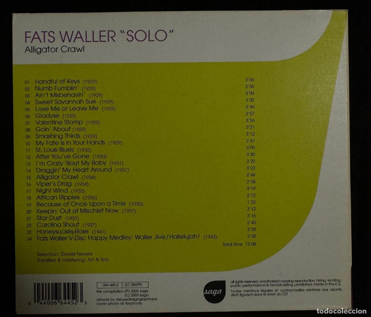 CDs de m&uacute;sica: Fats Waller Alligator Crawl CD - Foto 2