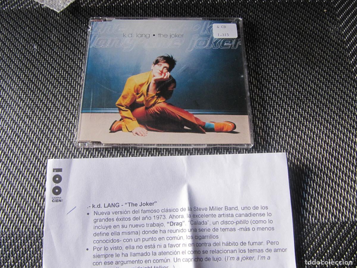 CDs de m&uacute;sica: CD SINGLE CADENA 100 K.D. LANG THE JOKER - Foto 1