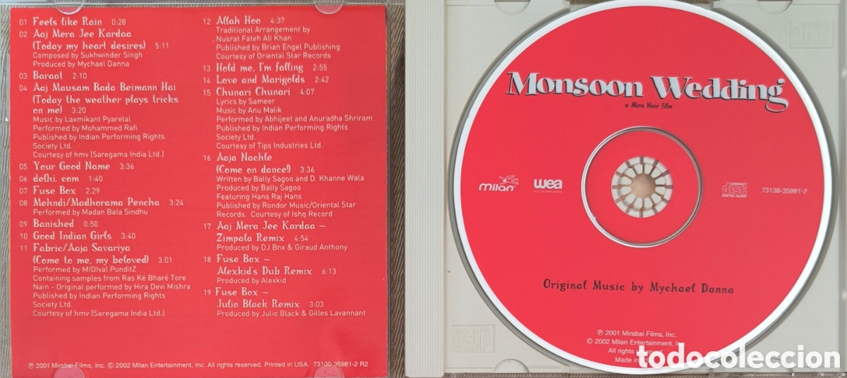 CDs de m&uacute;sica: Cd Monsoon Wedding. MYCHAEL DANNA. - Foto 2
