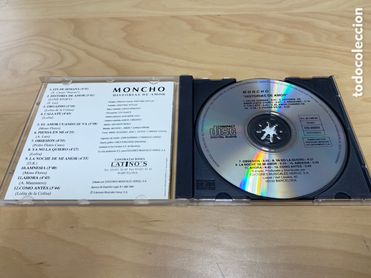 CDs de m&uacute;sica: Moncho - Historias de Amor - Foto 3